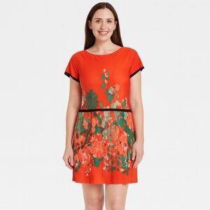 NWT MNG by Mango Dress Red Floral USA M EU L